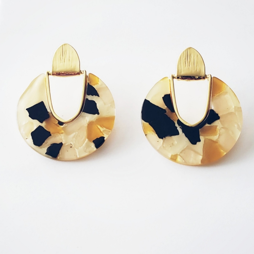 Multi Colored Resin/Acrylic Statement Earrings